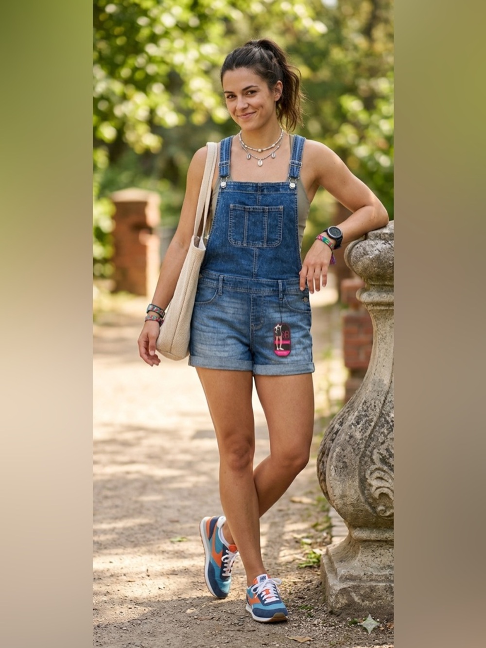 NWT~NB Shorttall for her!Girls 11/12 Adjustable suspenders denim Relaxed fit NEW